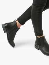 Enkellaarsjes Mustang Zwart women 1265522-vue-porte