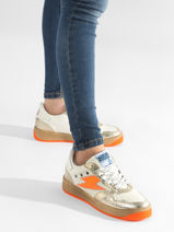 Sneakers Nune Uit Leder Semerdjian Oranje accessoires NUN11554-vue-porte