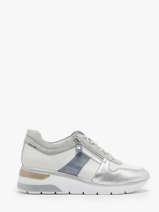 Sneakers Met Sleehak Uit Leder Mephisto Zilver accessoires P5144718