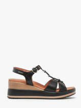 Sandalen Met Sleehak Uit Leder Mephisto Zwart accessoires P5144702