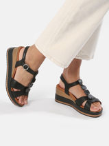 Sandalen Met Sleehak Uit Leder Mephisto Zwart accessoires P5144702-vue-porte