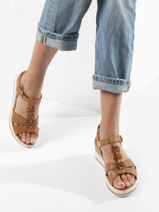 Sandalen Met Sleehak Uit Leder Mephisto Bruin accessoires P5144703-vue-porte