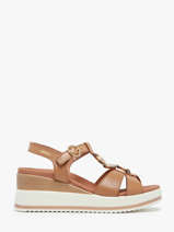 Sandalen Met Sleehak Uit Leder Mephisto Bruin accessoires P5144703