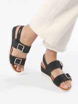 Velcro Sandalen Uit Leder Mephisto Blauw accessoires P5145186-vue-porte