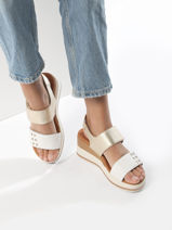 Velcro Sandalen Uit Leder Mephisto Wit accessoires P5145367-vue-porte