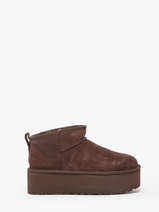Boots Classic Ultra Mini Platform Uit Leder Ugg Bruin accessoires 1135092