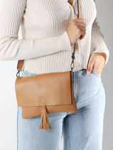 Cross Body Tas Caviar Leder Milano Bruin caviar CA22112-vue-porte