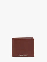 Portefeuille Leder Tommy hilfiger Bruin th premium AM12762