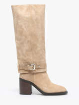 Laarzen Met Hak Selena Uit Leder Alpe Beige accessoires 52841122