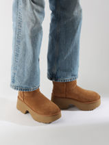 Laarzen Met Hak Classic Short New Height Uit Leder Ugg Beige women 1158310-vue-porte
