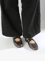 Ballerinas Met Riempjes Uit Leder We do Zilver accessoires CO55342G-vue-porte