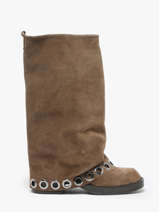 Laarzen Uit Leder N6 Beige accessoires GE5