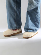 Pantoffels Tasman Maxi Curly Uit Leder Ugg Beige accessoires 1158356-vue-porte