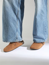 Pantoffels Uit Leder Isotoner Bruin accessoires 94998-vue-porte