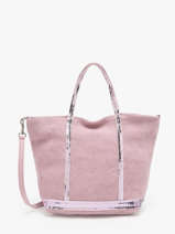 Handtas Cabas Linnen En Pailletten Vanessa bruno Roze cabas lin 31V40435