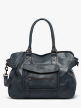 Schoudertas Cow Leder Basilic pepper Blauw cow BCOW78