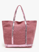 Handtas L Le Cabas Linnen Pailletten Vanessa bruno Roze cabas lin 31V40315