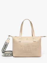 Schoudertas Logo Lulu castagnette Beige logo YVRAC