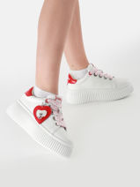 Sneakers Kreeper Low Valentine Uit Leder Karl lagerfeld Wit women KL42314V-vue-porte