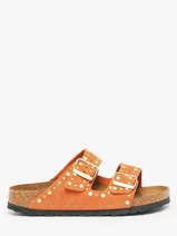 Slippers Arizona Rivet Uit Leder Birkenstock Oranje accessoires 1029513