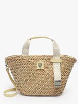 Handtas Estival Stro Le voyage en panier Beige estival PM848