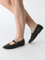 Ballerinas Met Riempjes Uit Leder Inuovo Zwart accessoires C11003-vue-porte