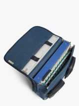 Boekentas 2 Compartimenten Cameleon Blauw vintage color - VIC-CA35-vue-porte