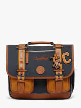 Boekentas Voor Kinderen 2 Compartimenten Cameleon Bruin vintage urban CA35