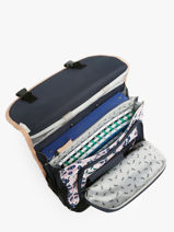 Boekentas Op Wieltjes Kind 2 Compartimenten Cameleon Blauw actual CR38-vue-porte