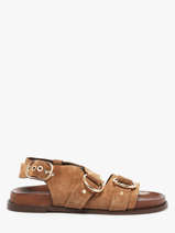 Sandalen Uit Leder Inuovo Bruin accessoires D51011