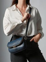 Cross Body Tas S Tradition Leder Etrier Blauw tradition ETRA059S-vue-porte