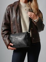 Cross Body Tas Cow Leder Basilic pepper Zwart cow BCOW83-vue-porte