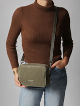 Cross Body Tas Suede Leder Lancaster Groen suede 65-vue-porte