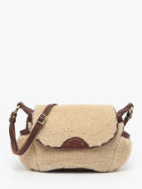 Cross Body Tas Vintage Leder Mila louise Beige vintage 35231TC