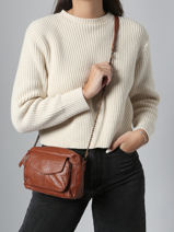 Cross Body Tas Naina Leder Pieces Bruin naina 17063358-vue-porte