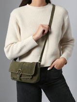 Cross Body Tas Jenny Leder Pieces Groen jenny 17160093-vue-porte