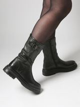 Enkellaarsjes Aiko Uit Leder Aliwell Zwart women AIKO-vue-porte