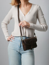 Cross Body Tas Velvet Milano Bruin velvet VE260612-vue-porte