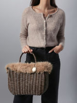 Handtas Doudou Le voyage en panier Bruin doudou M-vue-porte