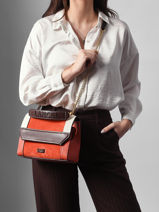 Cross Body Tas Ninon Color Block Leder Lancel Oranje ninon A13370-vue-porte