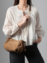 Schoudertas Studio Leder Gerard darel Bruin studio D477-vue-porte