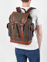 Longchamp Boxford Rugzak Groen-vue-porte