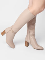 Laarzen Met Hak Tania Uit Leder Brenda zaro Roze accessoires 4540-vue-porte
