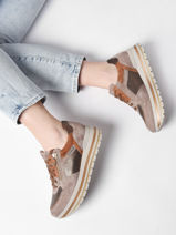 Sneakers Panthea Uit Leder Mephisto Beige accessoires PANTHEA-vue-porte
