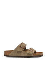 Slippers Arizona Uit Leder Birkenstock Beige accessoires 951303