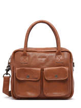 Handtas Le Dandy A4 Leder Paul marius Bruin vintage F9774-1