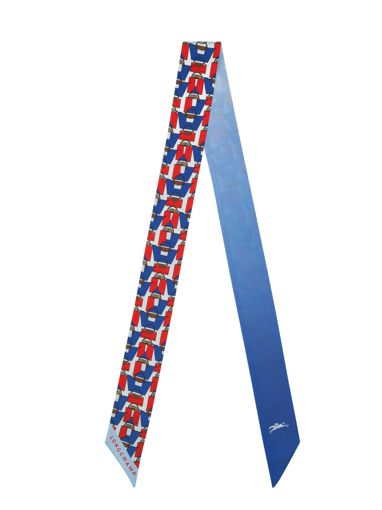 Longchamp Soie unie Foulard Blauw