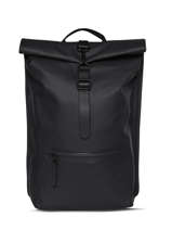 Rolltop Rucksack - Rugzak 1 Compartiment Met 14" Laptopvak Rains Zwart city 13320