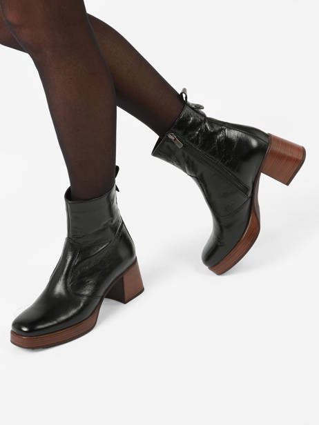 Enkellaarsjes Met Hak Cristel Uit Leder Dorking Zwart women D9157 ander zicht 2