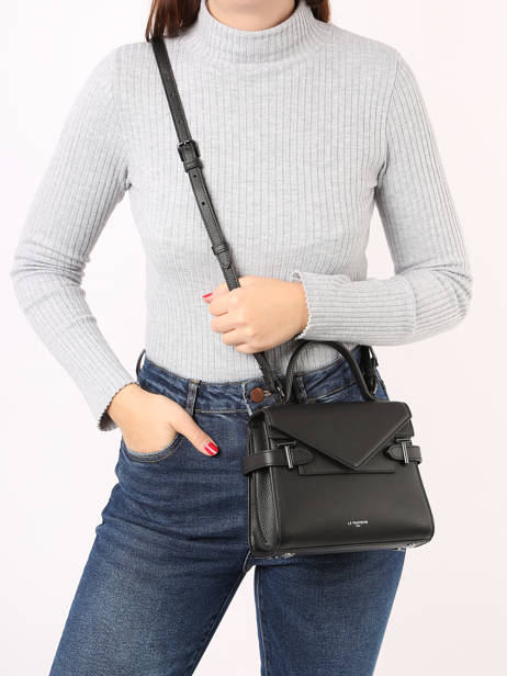 Cross Body Tas S Emily Grainé Leder Le tanneur Zwart emily TEMI1006 ander zicht 1